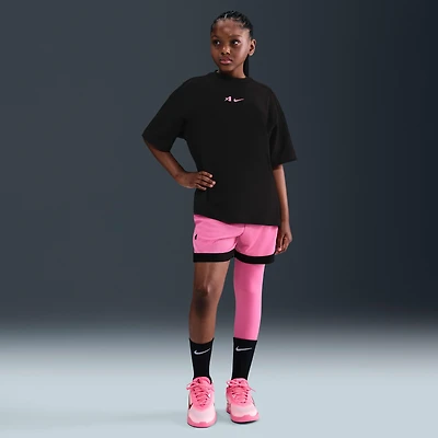A'ja Wilson Girls' A'symmetric Mid-Rise Single-Leg Basketball Leggings