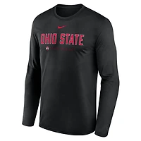 Ohio State Courtside Basketball Shootaround Legend Men's Nike Dri-FIT College Long-Sleeve T-Shirt