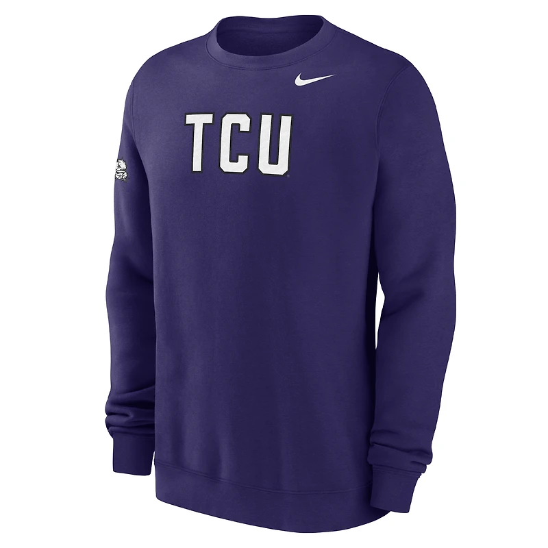 TCU Club Fleece Men's Nike College Crew-Neck Sweatshirt