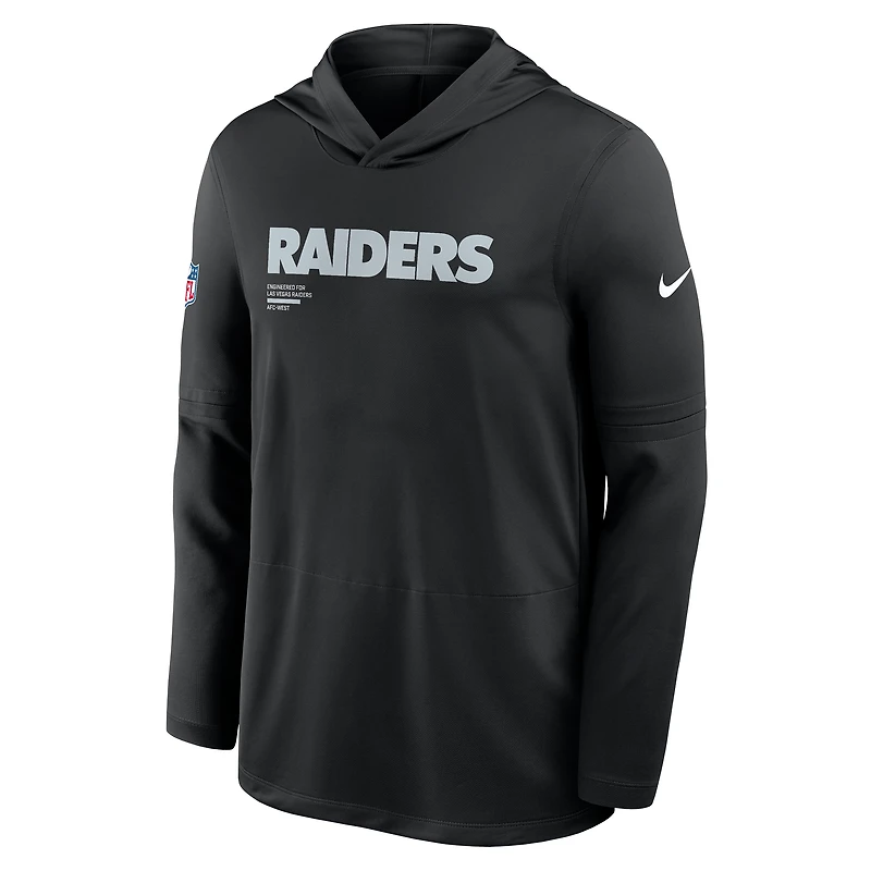Las Vegas Raiders Pure Fury Sideline Men's Nike Dri-FIT NFL Long-Sleeve Hooded Top