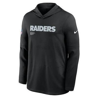 Las Vegas Raiders Pure Fury Sideline Men's Nike Dri-FIT NFL Long-Sleeve Hooded Top
