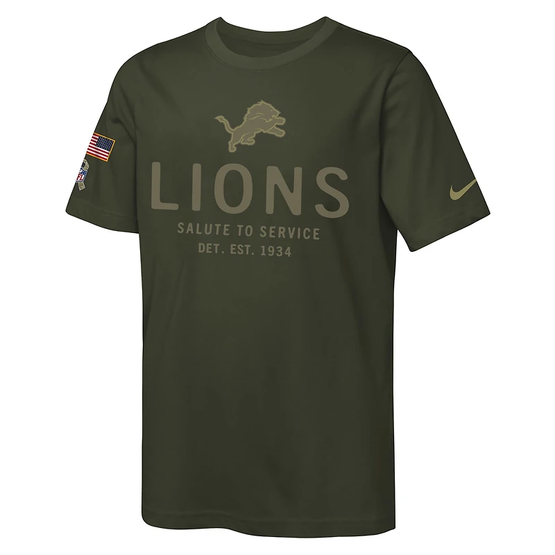 Detroit Lions Salute to Service Sideline Big Kids’ Nike Dri-FIT NFL T-Shirt
