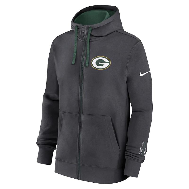 Green Bay Packers Playbook Page Club Men's Nike NFL Full-Zip Hoodie