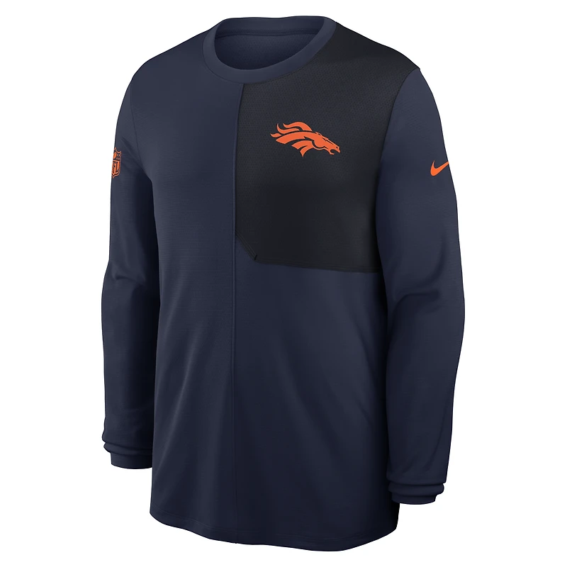 Denver Broncos Sideline Coach Men's Nike Dri-FIT NFL Long-Sleeve Top