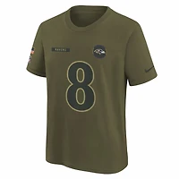 Lamar Jackson Baltimore Ravens Salute to Service Big Kids’ Nike NFL T-Shirt