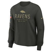 Baltimore Ravens Salute to Service Sideline Women's Nike Dri-FIT NFL Long-Sleeve T-Shirt