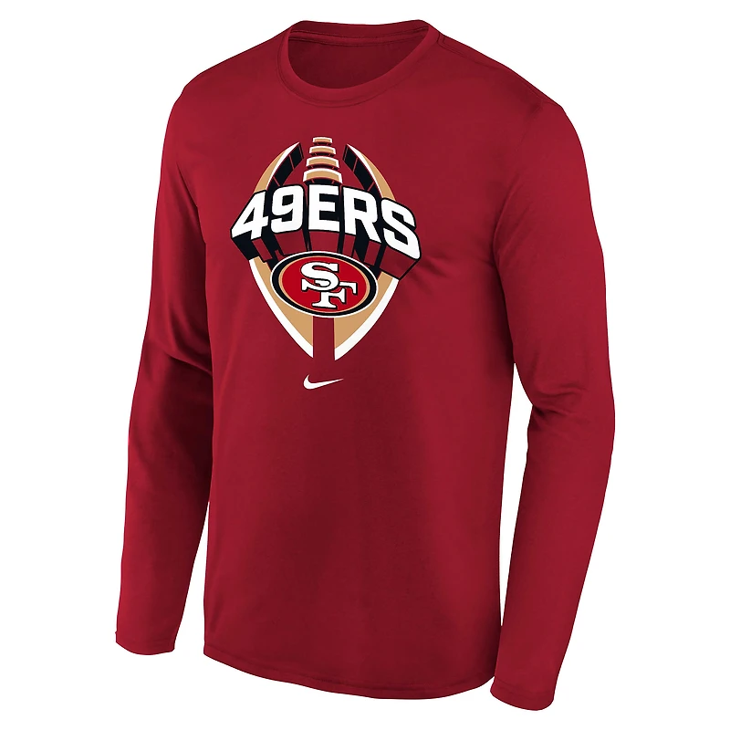San Francisco 49ers Legend Icon Big Kids' Nike Dri-FIT NFL Long-Sleeve T-Shirt