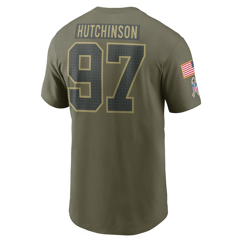 Aidan Hutchinson Detroit Lions Salute To Service Men’s Nike NFL T-Shirt