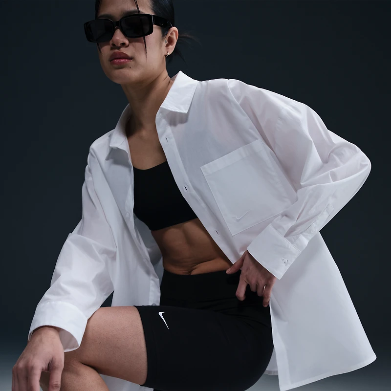 Nike Sportswear Chill Poplin Women's Loose Long-Sleeve Button-Up Top