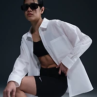 Nike Sportswear Chill Poplin Women's Loose Long-Sleeve Button-Up Top