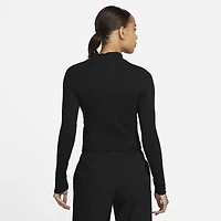 Nike Sportswear Essential Women's Ribbed Mock-Neck Long-Sleeve Top