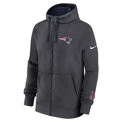 New England Patriots Playbook Page Club Men's Nike NFL Full-Zip Hoodie