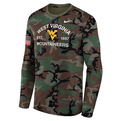 West Virginia 2025 Military Appreciation Legend Men's Nike Dri-FIT College Long-Sleeve T-Shirt