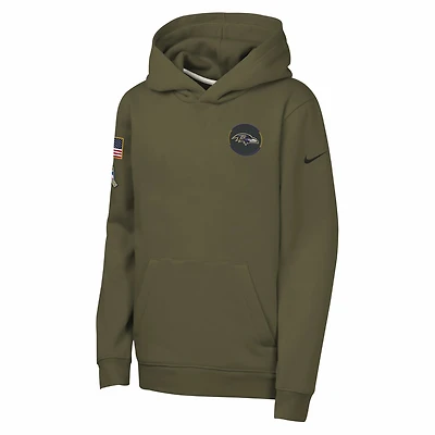 Nike Club Fleece NFL Baltimore Ravens Big Kids' "Salute to Service" Pullover Hoodie