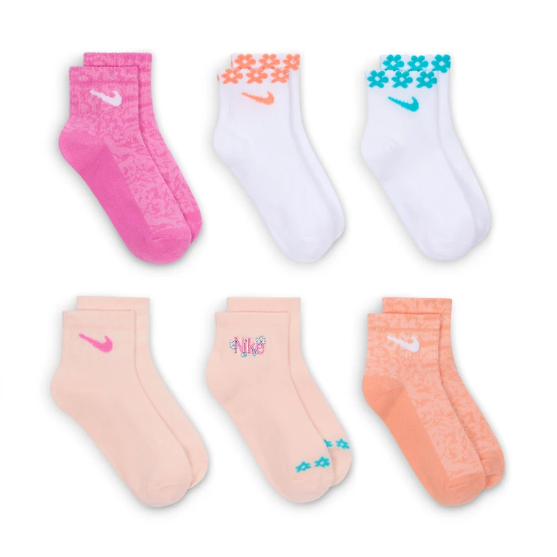 Nike Little Kids' Wild Flower Ankle Socks (6 Pairs)