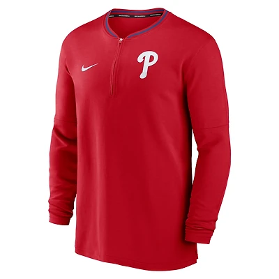 Philadelphia Phillies Authentic Collection Men's Nike Dri-FIT MLB 1/2-Zip Long-Sleeve Top