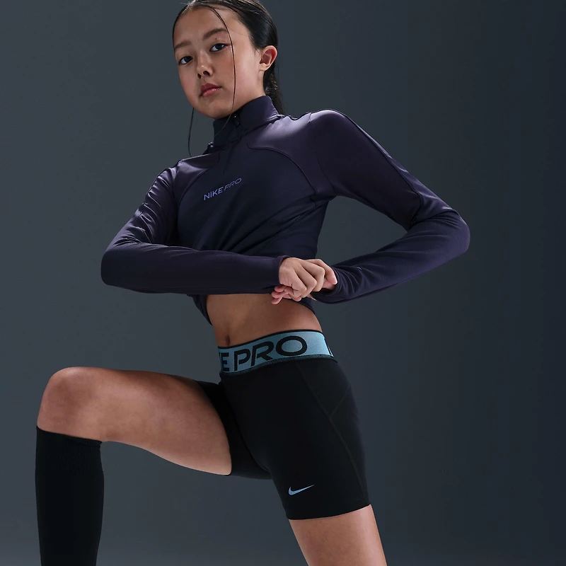 Nike Pro Big Kids' (Girls') Dri-FIT 3" Shorts with Shine Accents