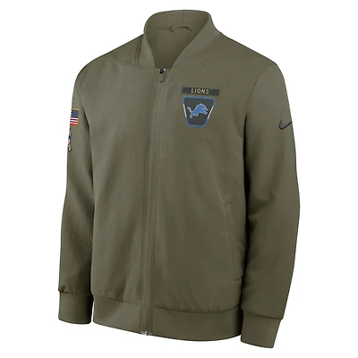 Detroit Lions Salute to Service Sideline Men's Nike NFL Full-Zip Bomber Jacket