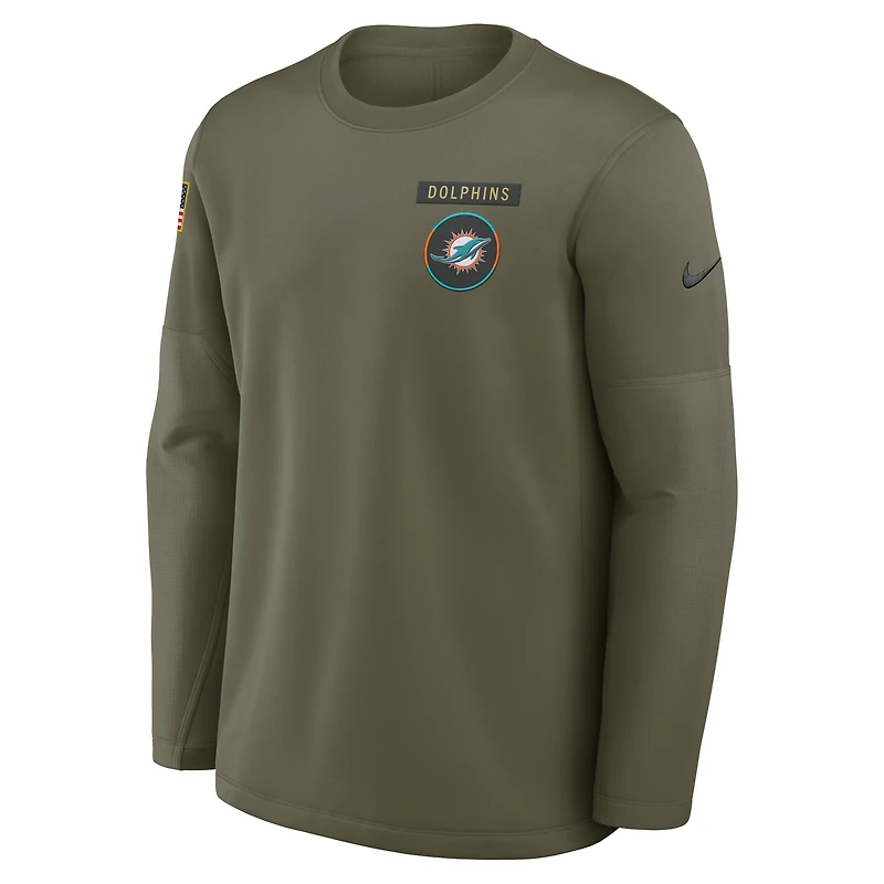Miami Dolphins Salute to Service Sideline Triumphant Win Coach Men's Nike NFL Pullover Crew