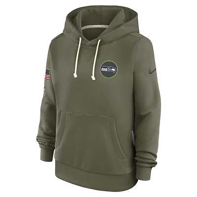 Seattle Seahawks Salute to Service Sideline Women's Nike Dri-FIT NFL Pullover Hoodie