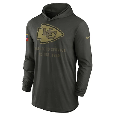 Kansas City Chiefs Salute to Service Sideline Men’s Nike Dri-FIT NFL Long-Sleeve Hooded Top