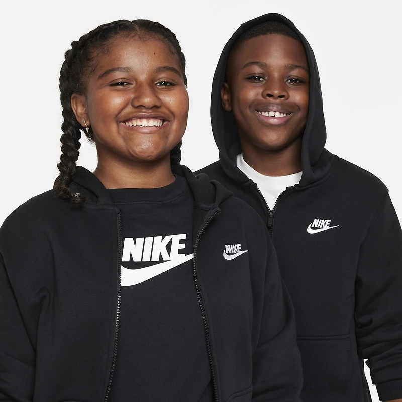 Nike Sportswear Club Fleece Big Kids' Full-Zip Hoodie (Extended Size)