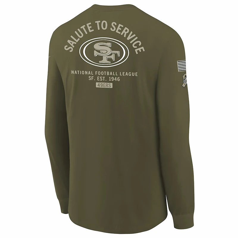 San Francisco 49ers Salute to Service Sideline Big Kids’ Nike NFL Long-Sleeve T-Shirt