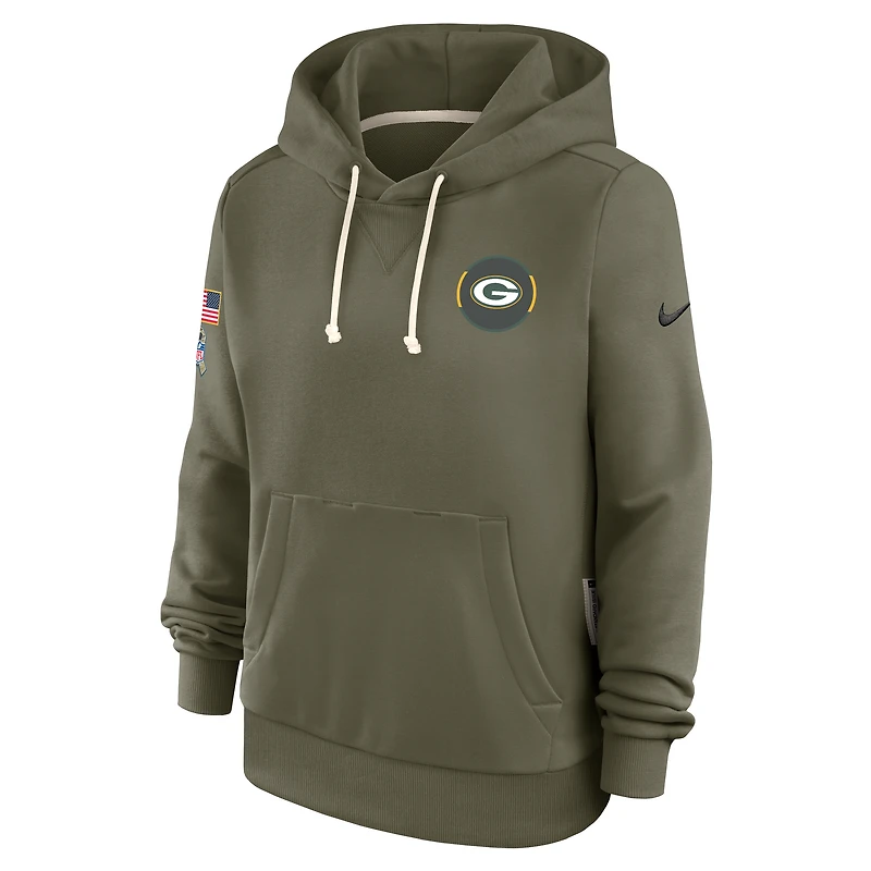 Green Bay Packers Salute to Service Sideline Women's Nike Dri-FIT NFL Pullover Hoodie