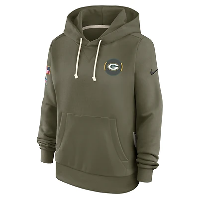 Green Bay Packers Salute to Service Sideline Women's Nike Dri-FIT NFL Pullover Hoodie
