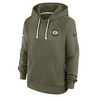 Green Bay Packers Salute to Service Sideline Women's Nike Dri-FIT NFL Pullover Hoodie