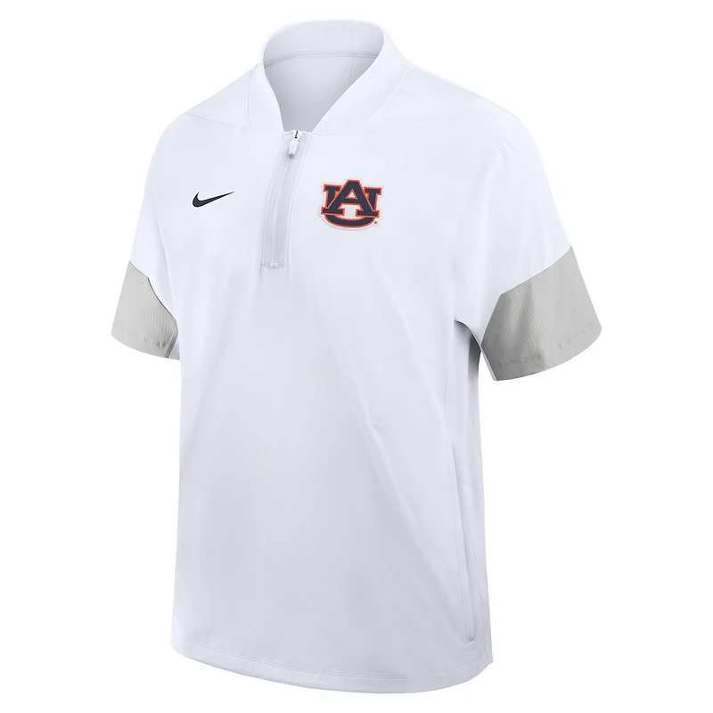 Auburn Sideline Coach Men's Nike College 1/2-Zip Short-Sleeve Hooded Jacket