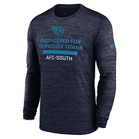 Tennessee Titans Sideline Team Issue Velocity Men's Nike Dri-FIT NFL Long-Sleeve T-Shirt