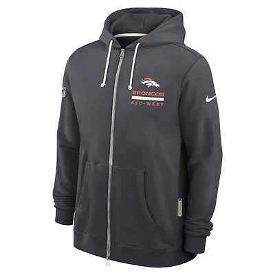 Denver Broncos Utility Player Sideline Men's Nike Dri-FIT NFL Full-Zip Hoodie