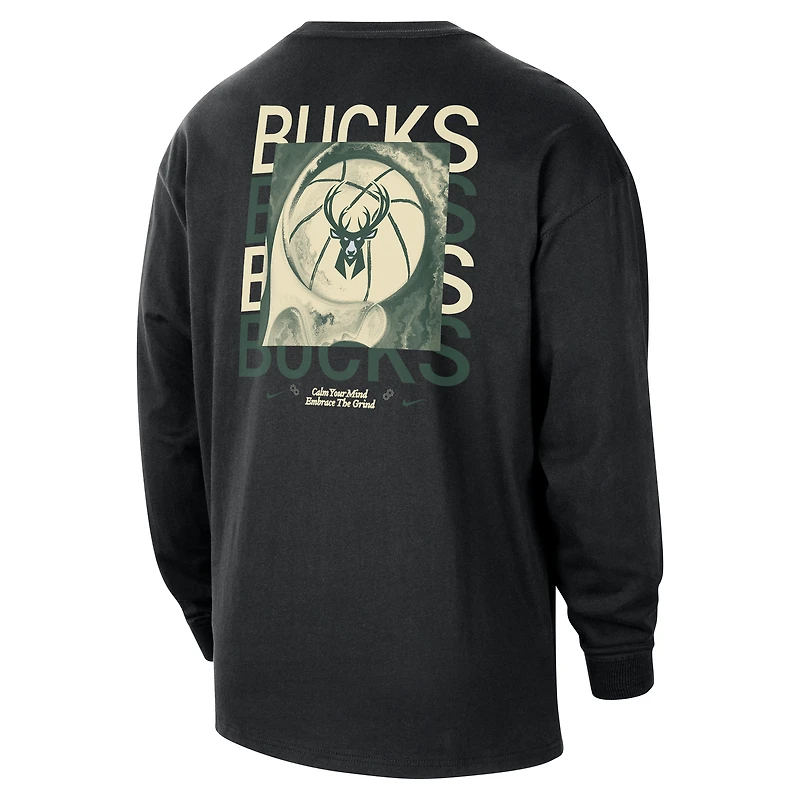 Milwaukee Bucks Courtside Men's Nike NBA Max90 Long-Sleeve T-Shirt