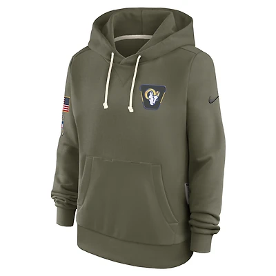 Los Angeles Rams Salute to Service Sideline Women's Nike Dri-FIT NFL Pullover Hoodie