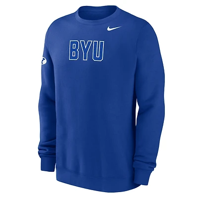 BYU Club Fleece Men's Nike College Crew-Neck Sweatshirt
