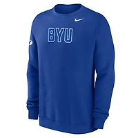 BYU Club Fleece Men's Nike College Crew-Neck Sweatshirt