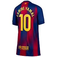 Lamine Yamal Barcelona 2025/26 Stadium Home Big Kids' Nike Dri-FIT Soccer Jersey