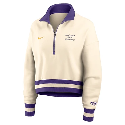 LSU Legacy Women's Nike College Cropped 1/4-Zip Crew
