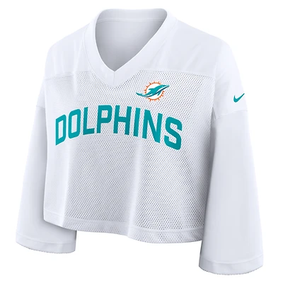 Miami Dolphins Wide Receiver Jersey Fashion Women's Nike Dri-FIT NFL Cropped Top