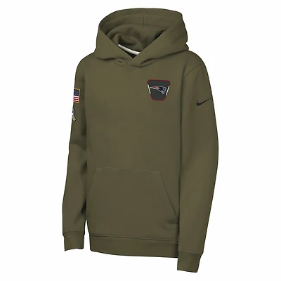 Nike Club Fleece NFL New England Patriots Big Kids' "Salute to Service" Pullover Hoodie