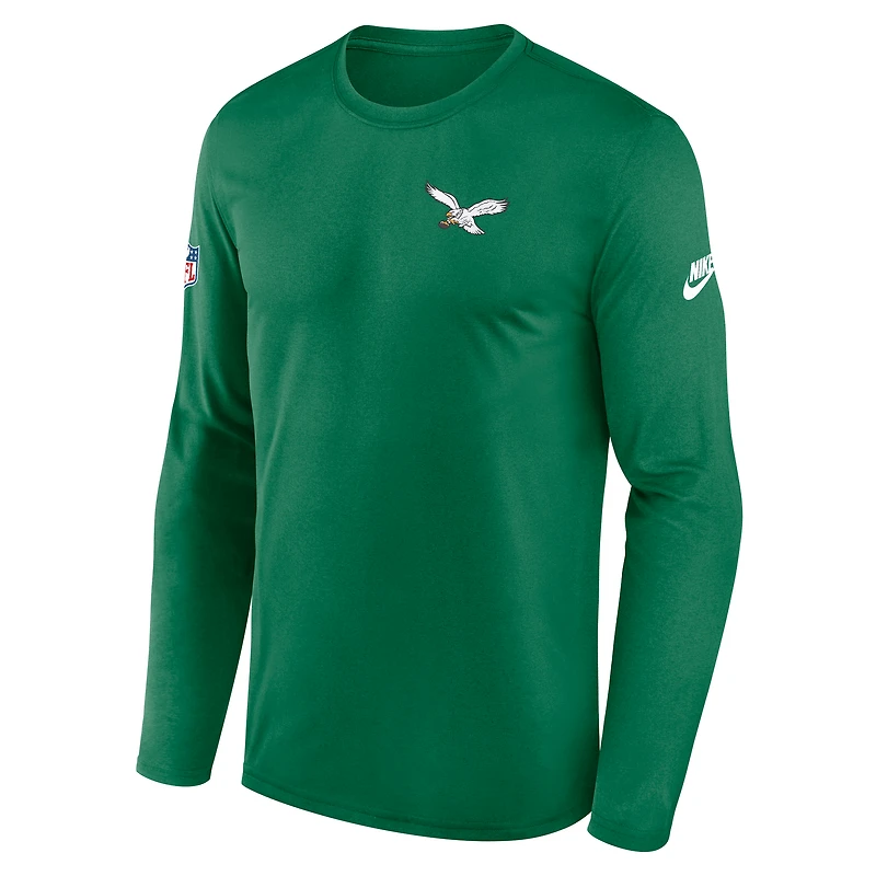 Philadelphia Eagles Alt Legend Small Logo Men's Nike Dri-FIT NFL Long-Sleeve T-Shirt