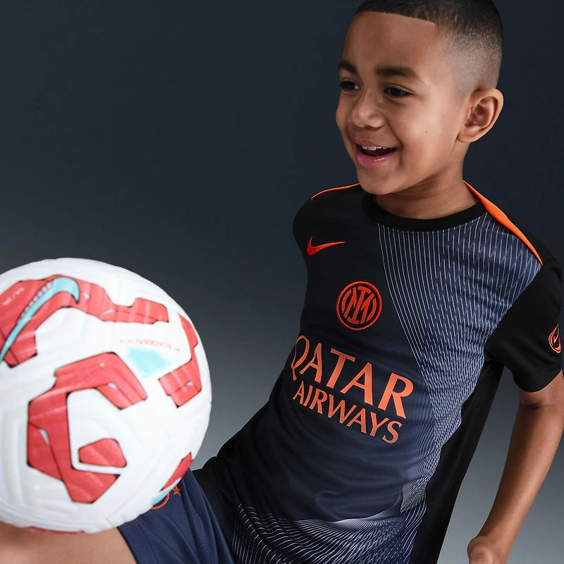 Inter Milan Academy Pro Third Big Kids' Nike Dri-FIT Total 90 Soccer Pre-Match Top