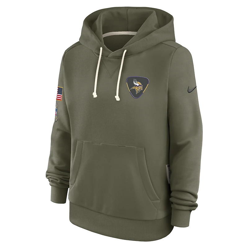 Minnesota Vikings Salute to Service Sideline Women's Nike Dri-FIT NFL Pullover Hoodie
