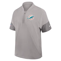 Miami Dolphins Sideline Coach Men's Nike NFL 1/2-Zip Short-Sleeve Jacket