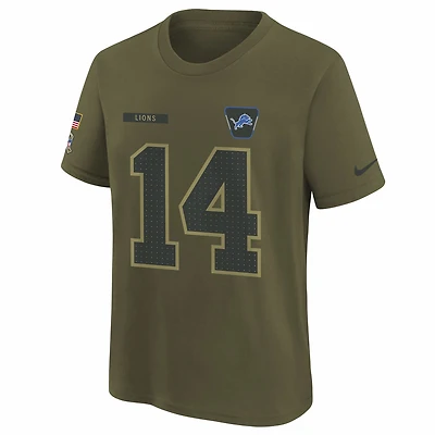 Amon-Ra St. Brown Detroit Lions Salute to Service Big Kids’ Nike NFL T-Shirt