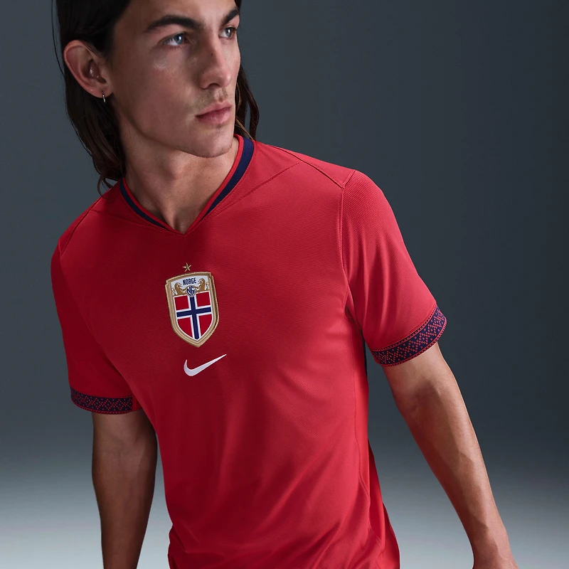 Norway 2025 Stadium Home (Women's Team) Men's Nike Dri-FIT Soccer Replica Jersey