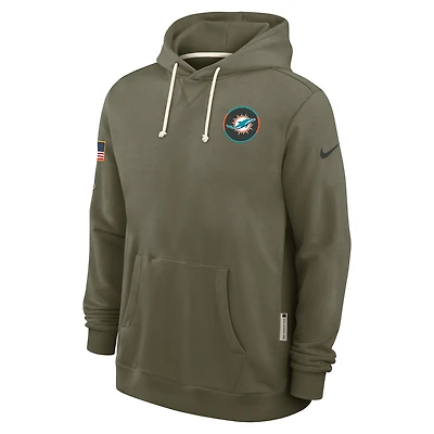 Miami Dolphins Salute to Service Sideline Dominant Force Men's Nike Dri-FIT NFL Pullover Hoodie