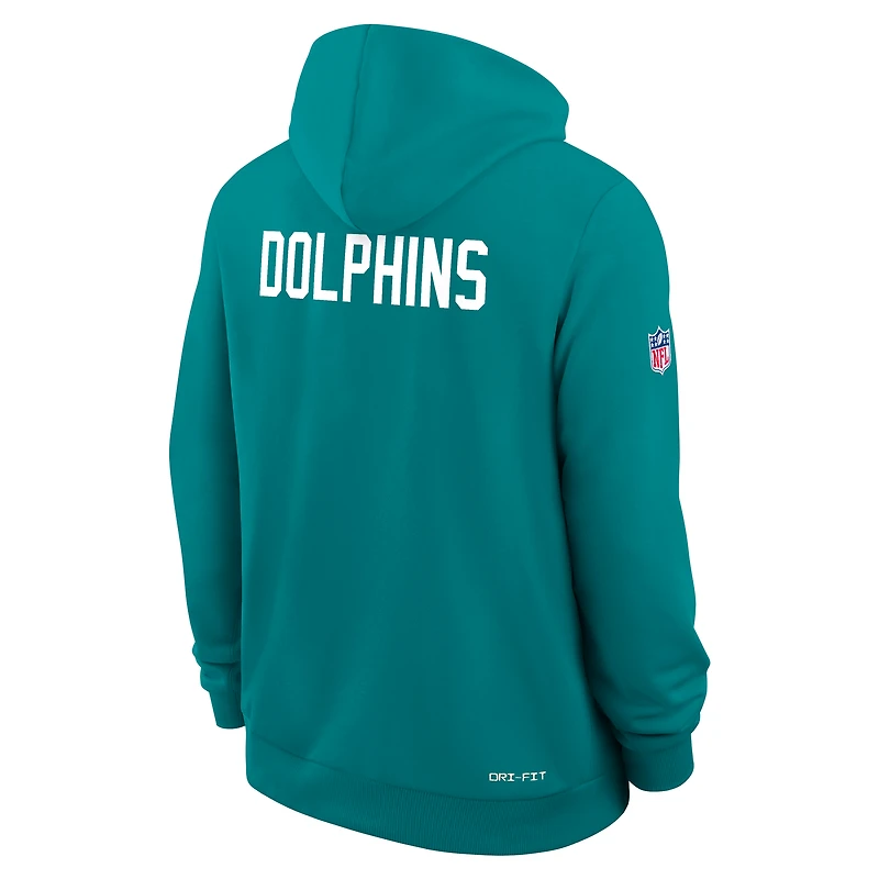 Miami Dolphins Alt Offensive Set Play Sideline Men's Nike Dri-FIT NFL Pullover Hoodie
