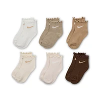 Nike Little Kids' Lettuce Welt Ankle Socks (6 Pairs)